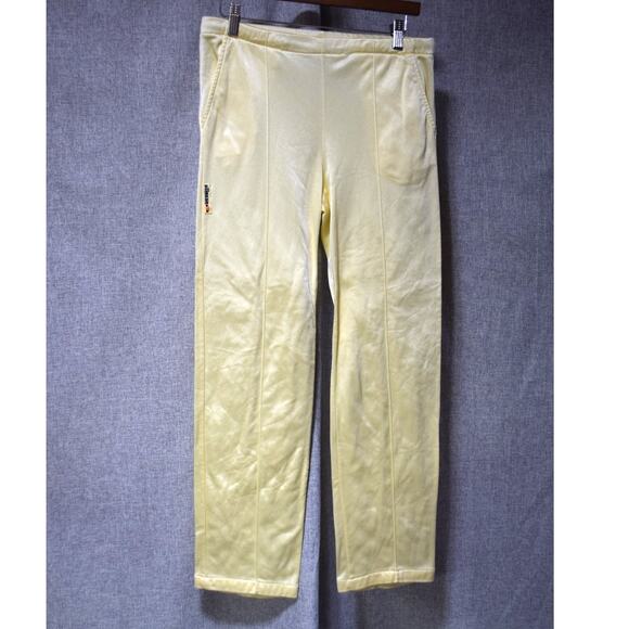 Ellesse Pants - Ellesse Yellow Velour Track Pants Size 10W (Vintage Made in Italy)